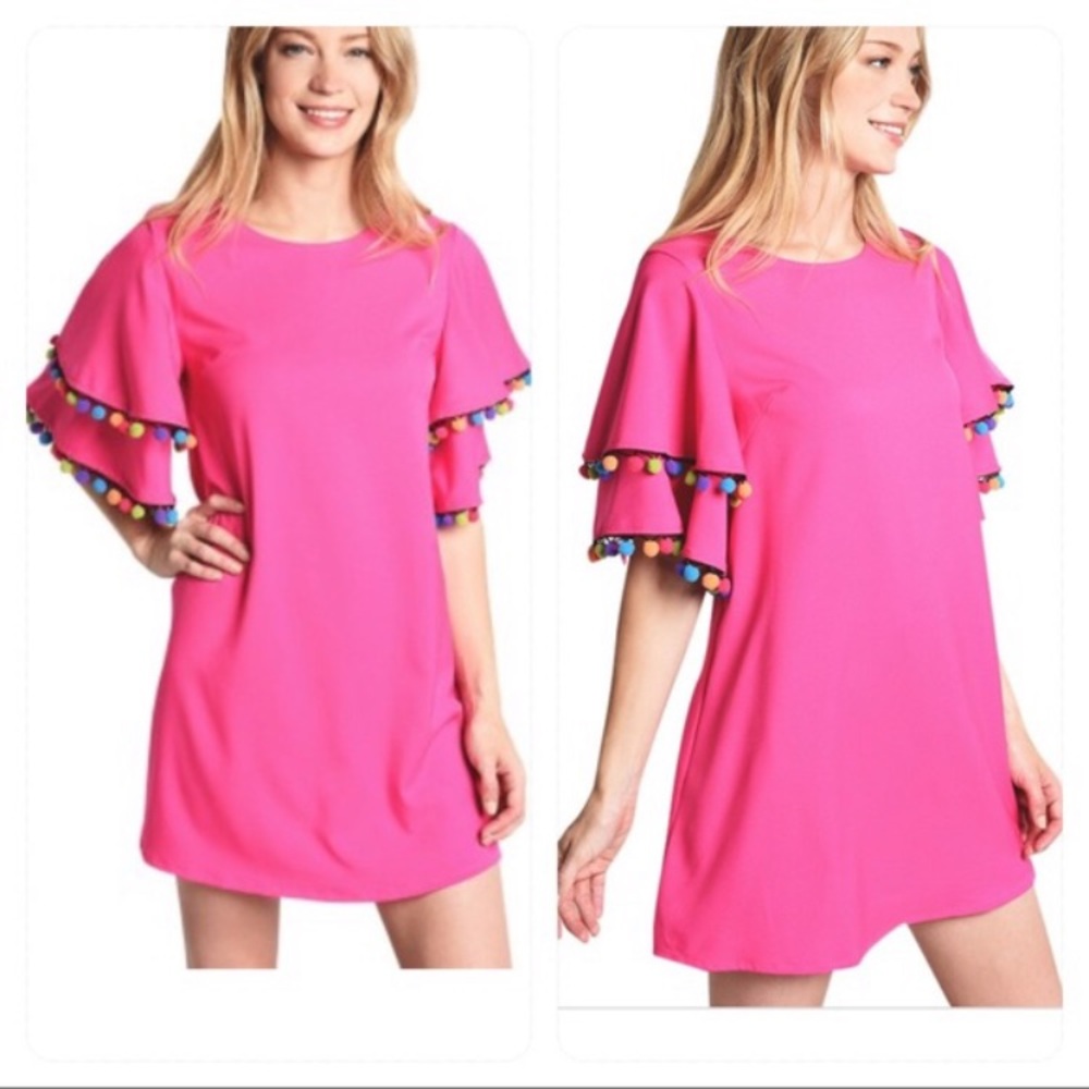 Pink Pom Pom Dress